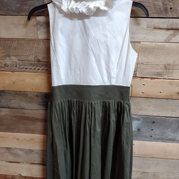 Jessica Howard Cream and Green Sleeveless Casual Dress with Size 6P - Picture 3 of 3